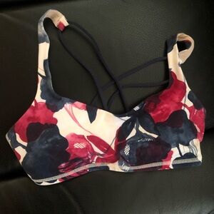 Lululemon Free to be bra Inky Floral Ghost Inkwell Bumble Berry EUC!